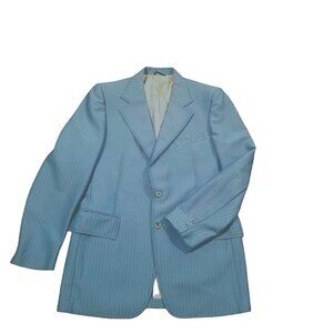 JC Penneys Blazer Jacket Sport Coat 40 True Vintage Blue 2 Button Polyester